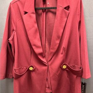 NY Collection Women's Red Blazer